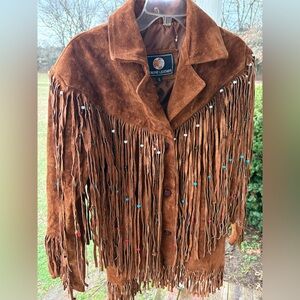 Genuine Leather Brown Fringe Jacket
